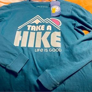 Women’s Life is Good long sleeve t-shirt , take a hike, size small